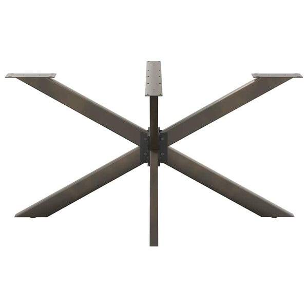 vidaXL ēdamgalda kāja, zirnekļa forma, melna, 150x78x(72-73) cm, tērauds