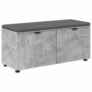 vidaXL Zāles sols ar spilvenu ar durvīm Betona Pelēks 100 x 38 x 46 cm