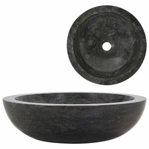 vidaXL izlietne, 40x12 cm, melns marmors