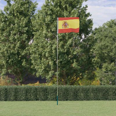 vidaXL Spānijas karogs un masts, 5,55 m, alumīnijs