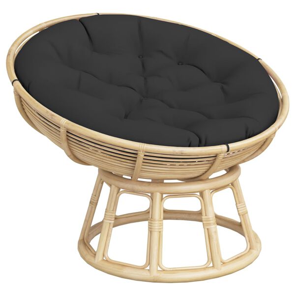 vidaXL krēslu spilvens, apaļ&scaron;, &Oslash; 100 x11 cm, oksforda audums, melns