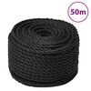 vidaXL darba virve, melna, 20 mm, 50 m, polipropilēns