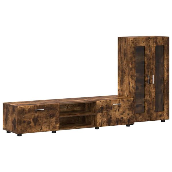 vidaXL TV skapī&scaron;u komplekts FLORIN Dūmaka ozols Inženierijas koks