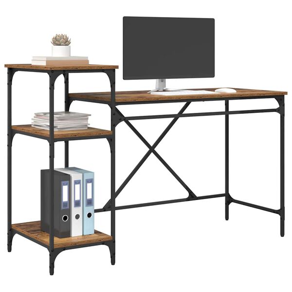 vidaXL Galds Vecs koks 135 x 50 x 90 cm Inženierijas koks