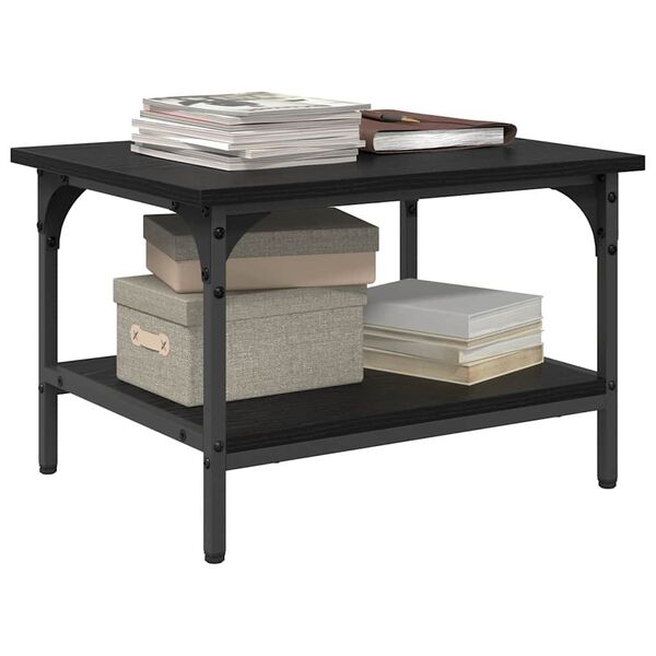 vidaXL Printera statīvs Melns ozolkoks 50 x 40 x 38 cm