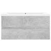 vidaXL skapītis ar iebūvētu izlietni, betona pelēks, inženierijas koks