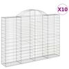 vidaXL arkveida gabiona grozi, 10gb., 200x30x140/160cm, cinkota dzelzs