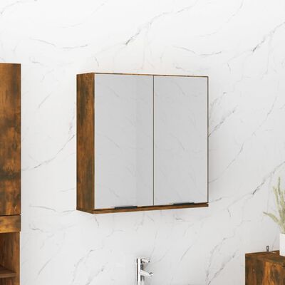 vidaXL vannasistabas spoguļskapītis, ozolkoka krāsa, 64x20x67 cm