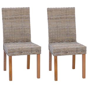 vidaXL Ēdamistabas krēsls 2 pcs Kubu pelēks 45 x 54 x 93 cm