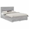 vidaXL Gultas rāmis Pelēks Sonoma 140 x 190 cm Inženierijas koks
