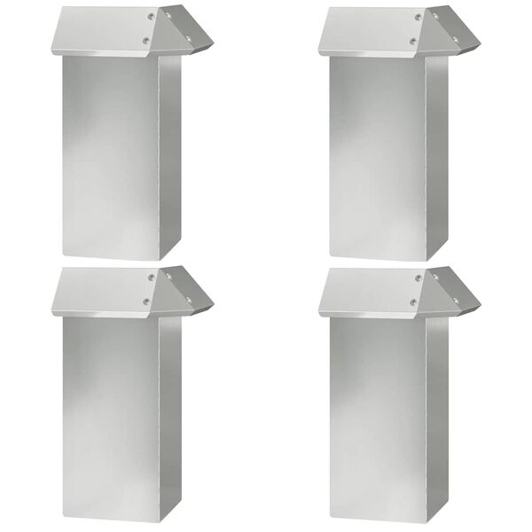 vidaXL Kāpuru žogs 4 pcs Sudraba 13,5 x 13,5 x 25 cm Cinkots tērauds