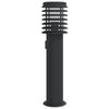 vidaXL āra zemes lampa ar kontaktligzdu melnas 60cm nerūsējo&scaron;s tērauds