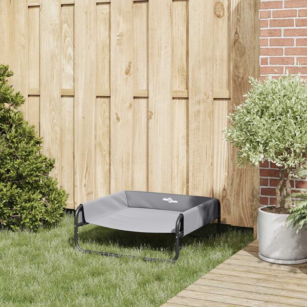 vidaXL Suņu gulta Gai&scaron;i pelēks 70 x 70 x 28,5 cm Tērauds