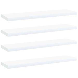 vidaXL plauktu dēļi, 4 gab., balti, 40x10x1,5 cm, inženierijas koks