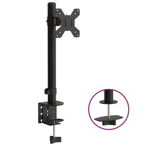 vidaXL monitora statīvs, melns, tērauds, VESA, 75/100 mm