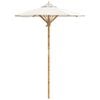 vidaXL Dārza parasols &Oslash; 150 x 210 cm Bambuss Apaļ&scaron; Krēmkrāsas