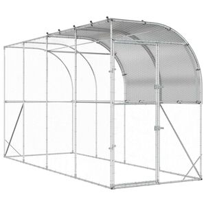 vidaXL Vistu būris pie sienas Sudraba 400 x 100 x 215 cm