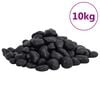 vidaXL pulēti oļi, 10 kg, melni, 2-5 cm