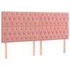 vidaXL gultas rāmis ar galvgali, rozā samts, 200x200 cm
