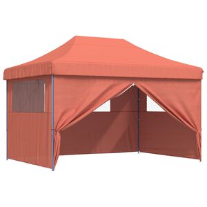 vidaXL Balles telts 279 x 410 x 315 cm Sarkanbrūns Oksforda audums
