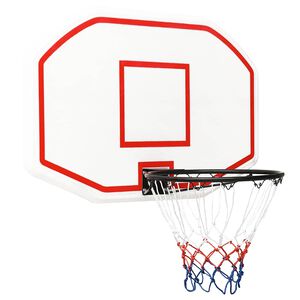vidaXL basketbola vairogs, balts, 109x71x3 cm, polietilēns