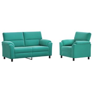 vidaXL Dīvānu komplekts 2 pcs Tirkīzzila Samts
