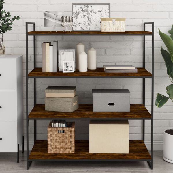 vidaXL sienas plaukti, 4 gab., koka, 100x50x1,5 cm, inženierijas koks