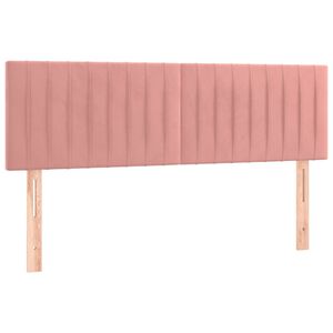 vidaXL gultas galvgaļi, rozā, 144x5x78/88 cm, samts