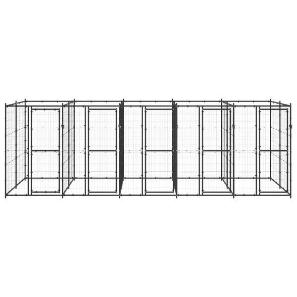 vidaXL suņu voljērs, 12,1 m², tērauds