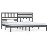 vidaXL gultas rāmis, pelēks, masīvkoks, 200x200 cm