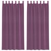 vidaXL volāna aizkari ar cilpām, 2 gab., violeti, 140x225 cm