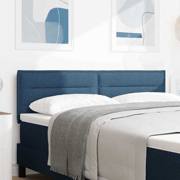 vidaXL Galvgalis ar galvas klāju Zila 144 cm Mākslīgā āda