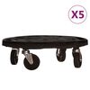 vidaXL podu paliktņi ar riteņiem, 5 gab., &Oslash;40 cm, melni, 275 kg