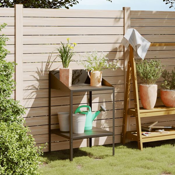 vidaXL augu statīvs, antracītpelēks, 56,5x54,5x100 cm, cinkots tērauds