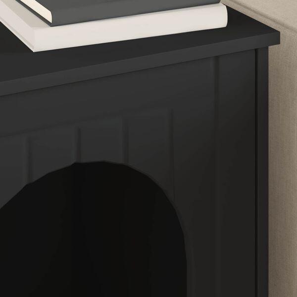 vidaXL Kaķu māja Melna 53 x 52 x 62 cm Inženierijas koks