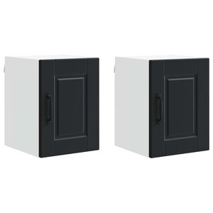 vidaXL Sienas skapis PORTO 2 pcs Melna 30 x 31 x 40 cm