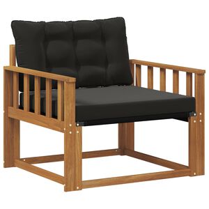 vidaXL Āra dīvānu komplekts Cieta akācijas koks un tekstilēns Dabiska