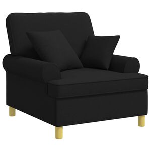 vidaXL XL atpūtas krēsls ar spilveniem Melns Audums