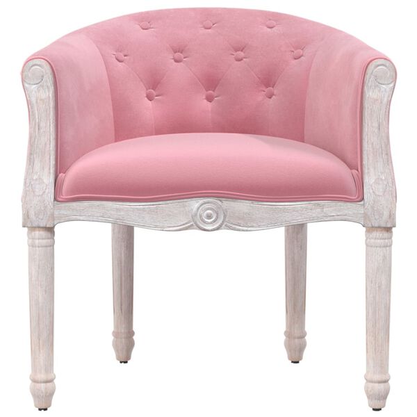 vidaXL virtuves krēsls, rozā samts