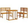 vidaXL Dārza bistro komplekts 3 pcs Brūna Cietā akācijas koks