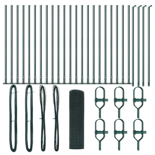 vidaXL Žoga āķis Zaļa 50 x 0,8 m (19 x 19 mm acs) Tērauds un PVC