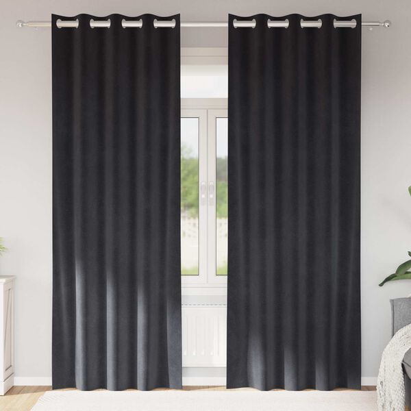 vidaXL Aptum&scaron;ojo&scaron;ie aizkari 2 pcs Tum&scaron;i pelēks 140 x 245 cm Samts
