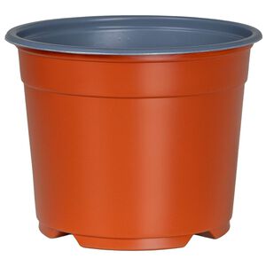 vidaXL Apaļais puķu pods 50 gab. Sarkanbrūns &Oslash; 10 x 8 cm Plastmasa