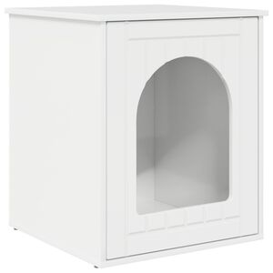 vidaXL Kaķu māja Spīdīga Balta 53 x 52 x 62 cm Inženierijas koks