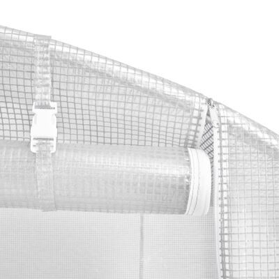 vidaXL siltumnīca ar tērauda rāmi, balta, 18 m², 6x3x2 m