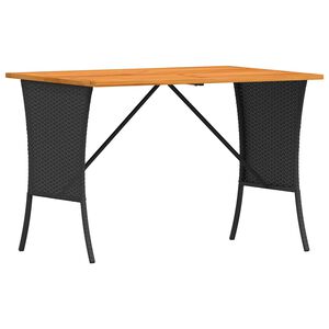 vidaXL dārza galds ar akācijas koka virsmu melns 105x75x72 cm