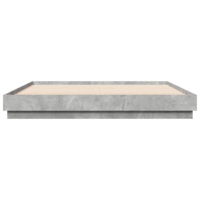 vidaXL gultas rāmis ar LED, betona pelēks, 180x200 cm
