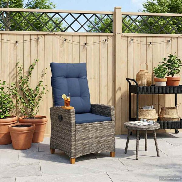 vidaXL Atzveltnes krēsls ar tējas plati 62 x 64 x 112 cm poliratāns