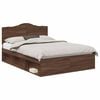 vidaXL Gultas rāmis Brūns ozols 140 x 200 cm Ciets priedes koks