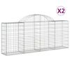 vidaXL arkveida gabiona grozi, 2 gb., 200x30x80/100cm, cinkota dzelzs